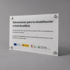 Placa Identificativa Subvención Oficial en metacrilato 30x21 cm