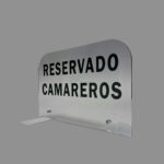 Separador Reservado Camarero en Metacrilato Transparente 30x20 cm